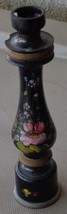 Beautiful Vintage Wooden Pepper Grinder Candlestick - Tole Painted Desig... - £15.50 GBP