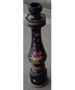 Beautiful Vintage Wooden Pepper Grinder Candlestick - Tole Painted Desig... - £15.77 GBP