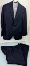 Jack Victor Verona 2 Piece Suit 40R 34X32 Black Pinstriped 2 Button 100%... - $94.02