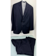 Jack Victor Verona 2 Piece Suit 40R 34X32 Black Pinstriped 2 Button 100%... - $1,772.03 MXN