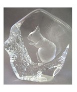 Suédois Gravé Cristal Presse-Papier Bois Écureuil Tapis Jonasson - $143.23