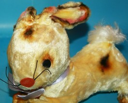 Carnival Yellow Spots Plush Easter Bunny Rabbit 10&quot; Felt Nose Bow Stuffe... - £34.76 GBP