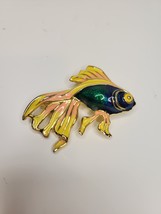 Green/Blue Gold Colored Fish Brooch - £14.85 GBP