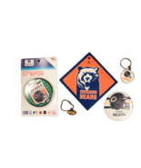 5 Chicago Bears Memorabilia Assortment Pins Key Chains Window Sign Nice Lot - $17.75