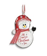 Glass Baron ALL I WANT FOR CHRISTMAS IS YOU Snowman Glass Figurine Ornament - $48.33 CAD