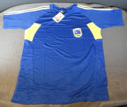 New Curacao National Football Team Soccer Blue &amp; Yellow Jersey Shirt Medium - £25.74 GBP