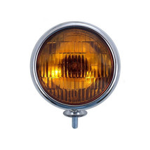 Chrome Vintage Classic Amber 5&quot; Fog Light Housing Halogen H3 Bulb Glass Lens 12V - £24.70 GBP