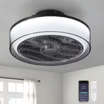 Antoine 16 in. Modern Dimmable Integrated LED Indoor Enclosed Smart Ceiling Fan - £78.56 GBP