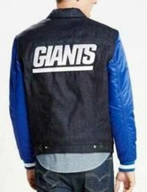 Mens Jacket NFL Football Levis NY Giants Blue Denim Varsity Trucker $158-sz L - £62.27 GBP