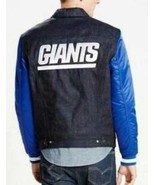 Mens Jacket NFL Football Levis NY Giants Blue Denim Varsity Trucker $158... - £63.30 GBP