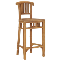 Rustic Wooden Natural Solid Teak Wood High Kitchen Bar Stool Chair Seat ... - £122.37 GBP