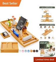 Elegant Rectangular Tub Caddy with Wine and Phone Holder - Spa-Like Expe... - $62.32