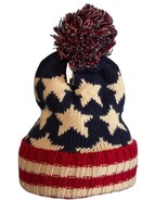 Parquet American Flag Knit Pom Beanie Toque Ski Hat with Stars - $24.80 CAD