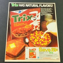 VTG Retro 1984 General Mills Trix Frosted Corn Puffs &amp; Aqua-Fresh Ad Coupon - $18.95
