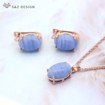  design korean fashion oval egg shape natural stone stud earrings 585 rose gold pendant thumb200