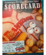 Lansing Lugnuts Baseball Team All Star Summer 1997 Scorecard And Ticket - $75.52 MXN