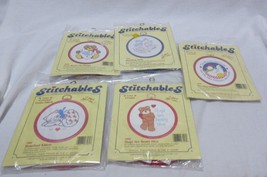 Large Lot of 5 New Old Stock Stitchables Learn Counted Cross Stitch Kits W Hoops - £23.58 GBP