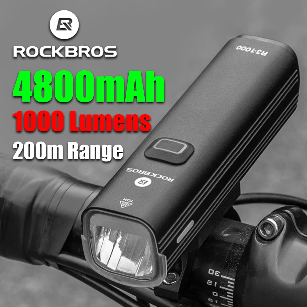 BROS USB Rechargeable Bike Light MTB Bicycle Front Lamp Cycling Waterproof 4800m - £106.81 GBP