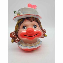 Clown Girl Head Ceramic Piggy Bank - 7&#39; - $14.95