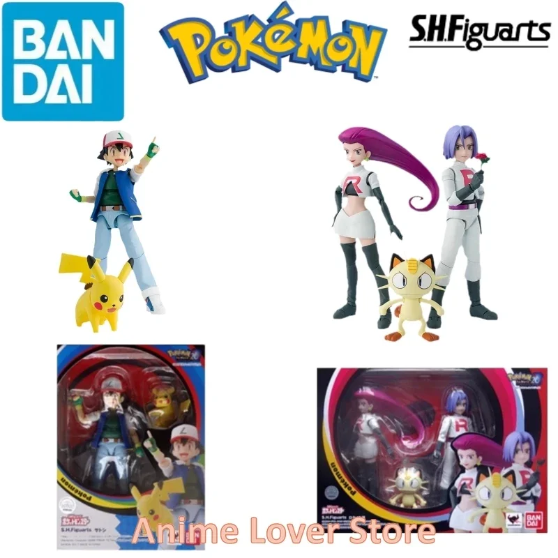 Bandai Original Pokemon S.H.Figuarts SHF Ash Ketchum Pikachu Jessie Jame... - £269.88 GBP+