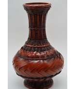 Vintage Shanghai Handicrafts Lacquered Ikebana Bamboo Flower Vase Lovely - €60,30 EUR