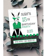Personalized Milestone Green Bunny Invitation - $190.17 MXN