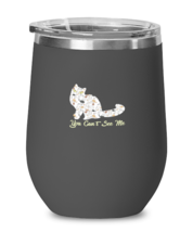 Wine  Tumbler Stainless Steel Insulated  Funny Cat Camouflage You Can&#39;t See Me  - £19.73 GBP