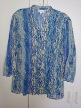 Fashion Bug Ladies Lovely 3/4-SLEEVE SEMI-SHEER BLOUSE-L-SPARKLES-BARELY Worn - £5.42 GBP