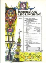 Indonesian Lido Menu Holland American Cruises Program 1983 SS Rotterdam  - £17.42 GBP