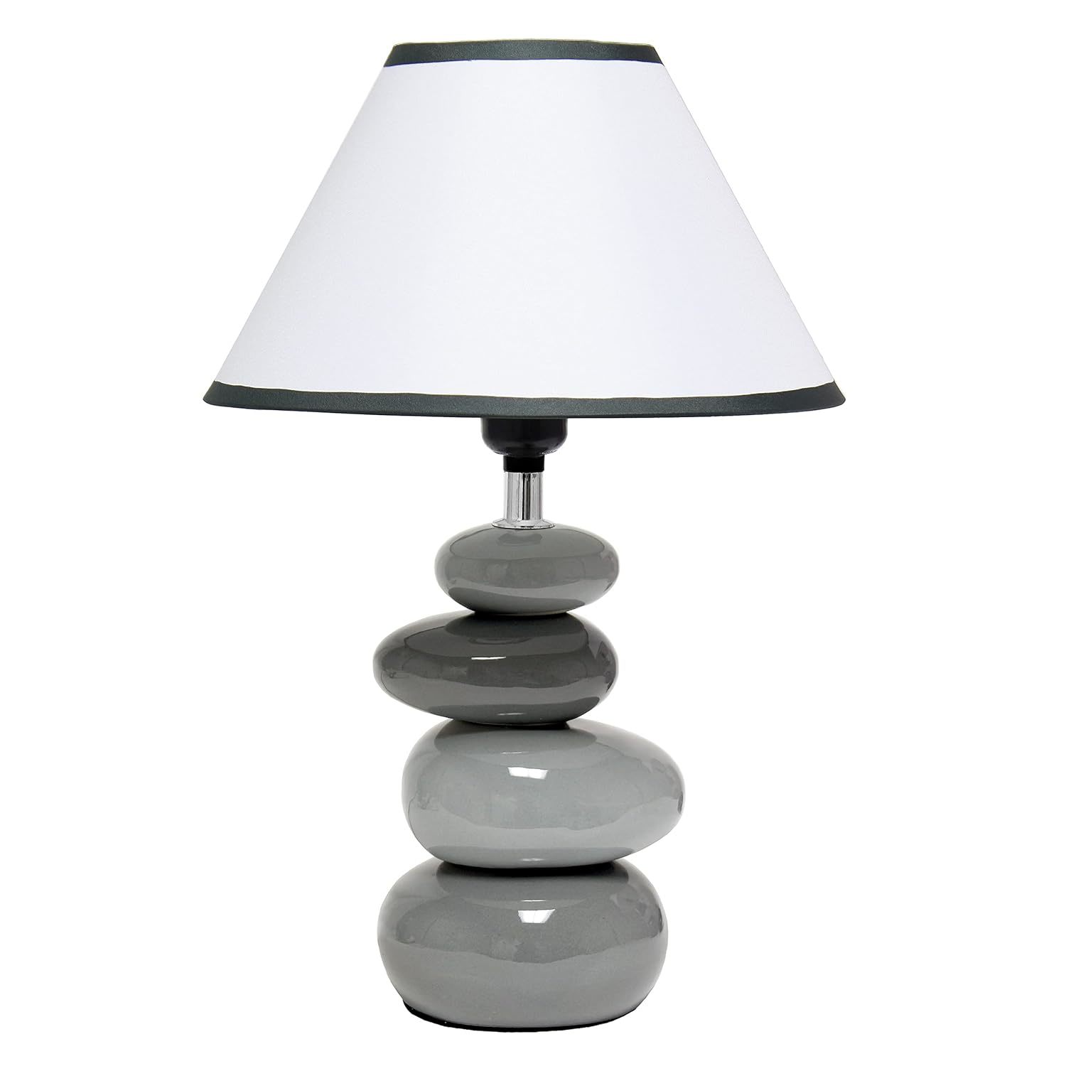Primary image for Simple Designs LT3052-GRY 14.7" Shades of Gray Ceramic Stacked Stone Standard Ta