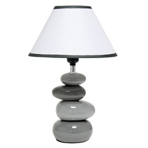 Simple Designs LT3052-GRY 14.7&quot; Shades of Gray Ceramic Stacked Stone Standard Ta - £33.96 GBP