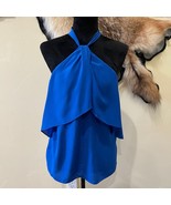 Mika Mindel Royal Blue 100% Silk Halter Tank - $51.62 CAD