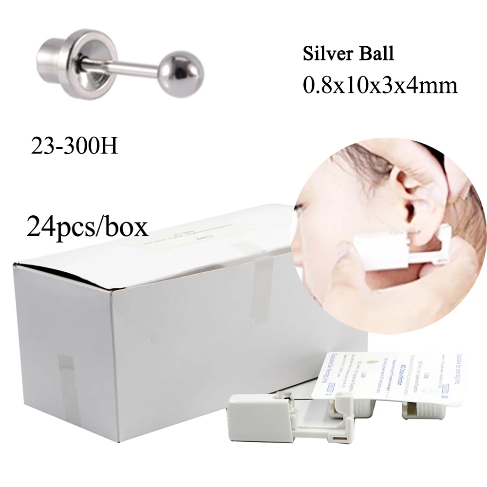 24PCS/Box Disposable Safety Kids Ear Piercing Device Bezel Crystal Studs Bullet  - £107.83 GBP