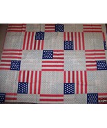 DAISY KINGDOM FAUX AMERICAN FLAG STAR QUILT FABRIC  - £97.50 GBP