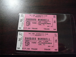 Lot of 2 Original 1995 York Fair Barbara Mandrell Concert Ticket Stubs #2 - £13.20 GBP