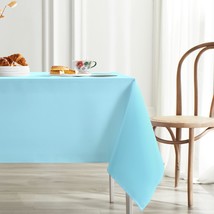 Light Blue Tablecloth 60x84 Inch Rectangle Table Cloth Wrinkle Resistant... - $33.80