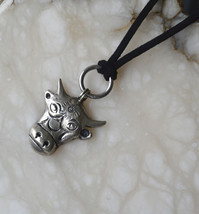 Bull head pendant necklace, Silver bull necklace (P233) - £12.78 GBP