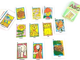 Vintage ABC Flash Cards Creative Child Games Cute Illustrated Cards Educ... - $16.57