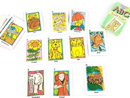 Vintage ABC Flash Cards Creative Child Games Cute Illustrated Cards Educ... - £13.19 GBP