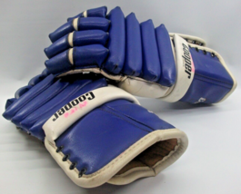 Vintage Hockey Gloves Cooper Canada 9 Blue No Laces - $44.43
