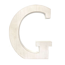 16&quot; Distressed White Wash Wooden Initial Letter G Sculpture - £33.83 GBP