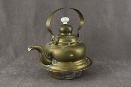 Antique Copper Brass Kitchen Metalware Teapot Tea Kettle 19C Victorian Era - £40.80 GBP