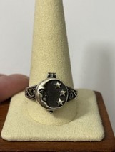 Sterling Celestial Poison Pill Box Ring Moon and Stars Size 13 NWOT - £36.96 GBP