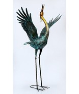 Wings Up Gold Neck Heron Garden Statue - $275.16