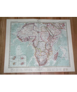 1927 VINTAGE MAP OF AFRICA / BRITISH FRENCH SPANISH FORMER GERMAN COLONIES - $28.98