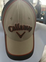 Callaway Golf Hat Tan Grey Orange Adjustable Embroidered Mesh - $18.66