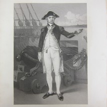John Paul Jones Captain Revolutionary War Steel Engraving Print Antique 1867 - £31.96 GBP