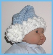 Blue Elf Santa Stocking Hat Newborn Baby Boys White Snowball Babies 0-6 ... - £11.19 GBP