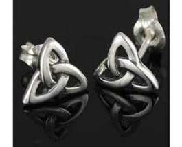 Triquetra Sterling Silver Post Earrings New  - £23.89 GBP