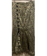 Women’s Ruffle Ribbon Maxi Skirt Size L Gothic Witchy Punk Cosplay - $47.76 CAD